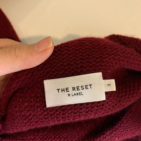 The Reset R Label Sweater Womens M Medium Ruby Ribbed Wool Cashmere Oversized - Picture 10 of 14